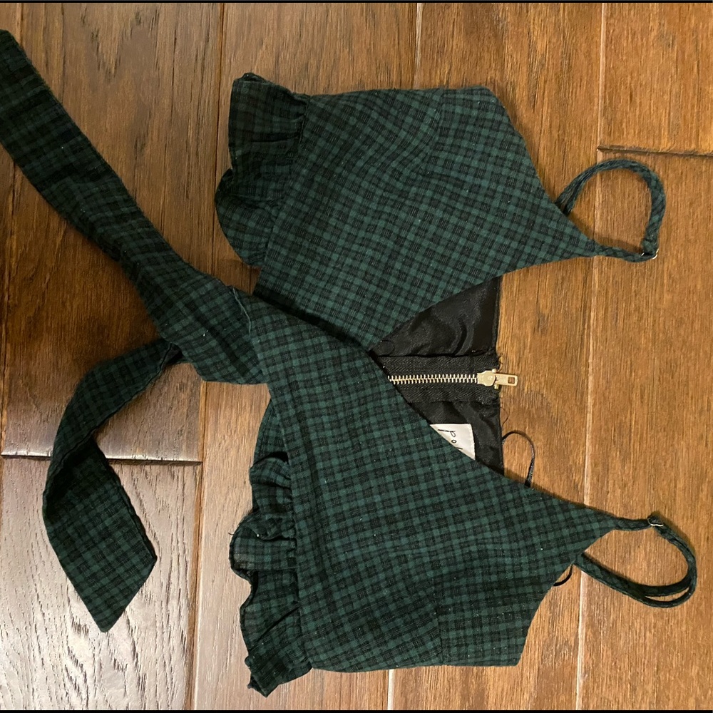 Princess Polly Checkered Crop Tie Top